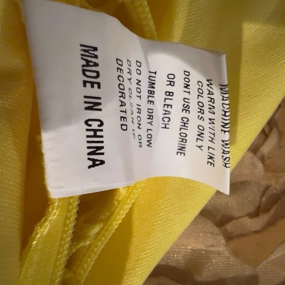 #A292 FT INC BOLD GLAMOUR FEMININE CHIC YELLOW MESH 2PC SKIRT SET NWT M - Picture 8 of 11